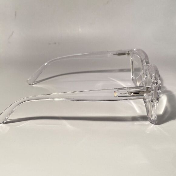 1556 Claudia Square Concave 1.5 NEW Clear Reading Glasses Blue Light Filter - Picture 6 of 9